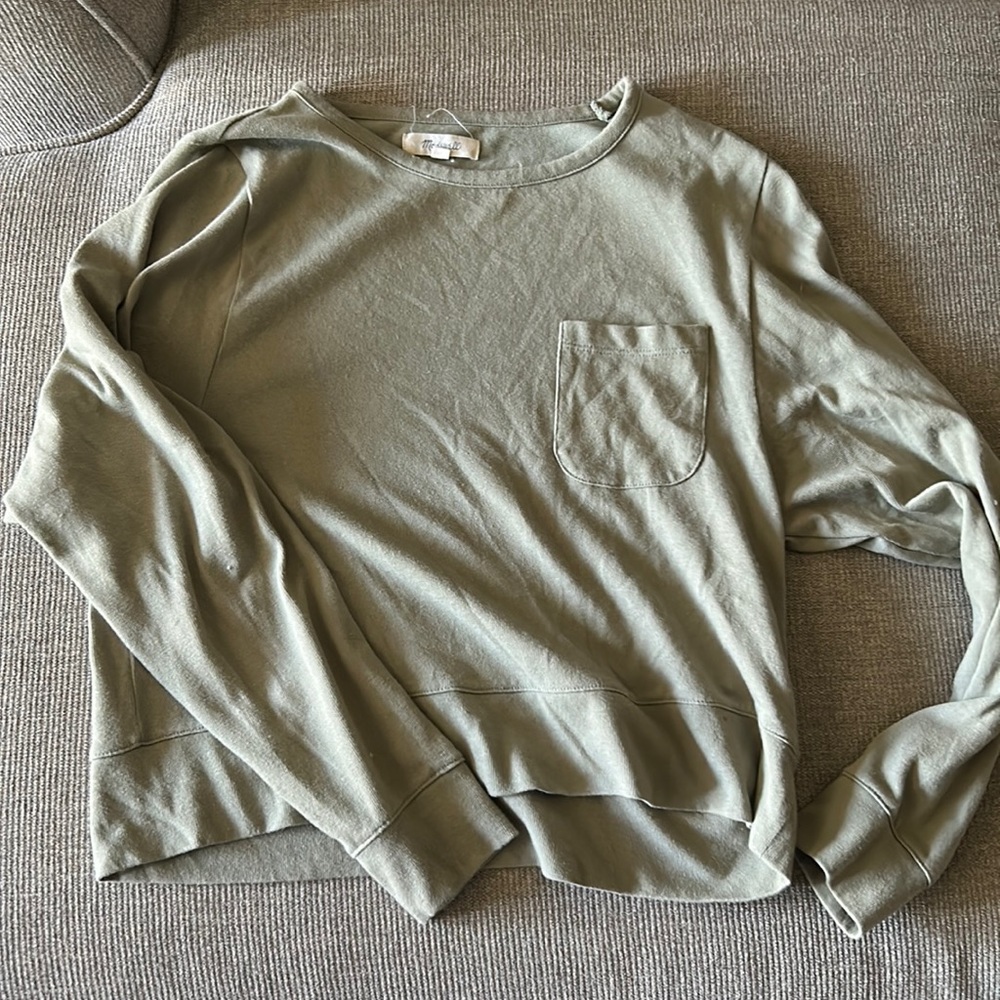 Madewell Olive Cropped Top